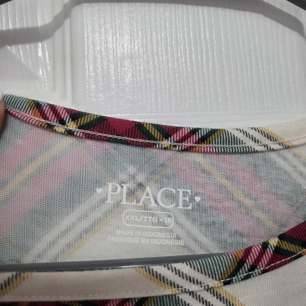 The Children's Place Holiday Plaid Long Sleeve Skater Dress Size XXL